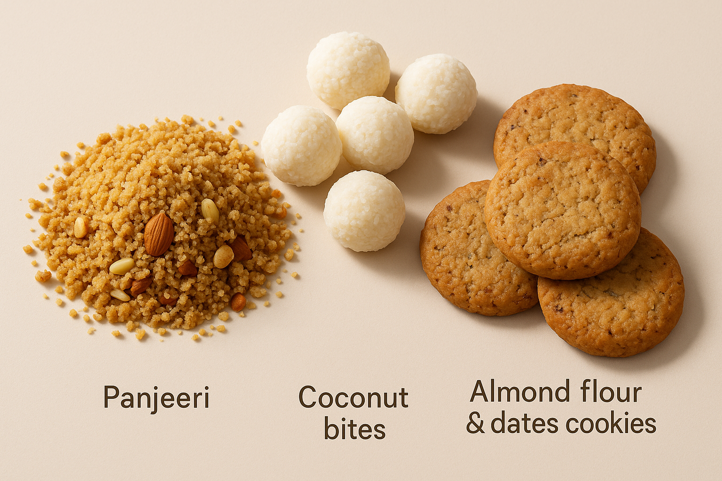 Golden Glow Git Box- Panjeeri, Coconut Ladoo, Almond Flour & Dates Cookies