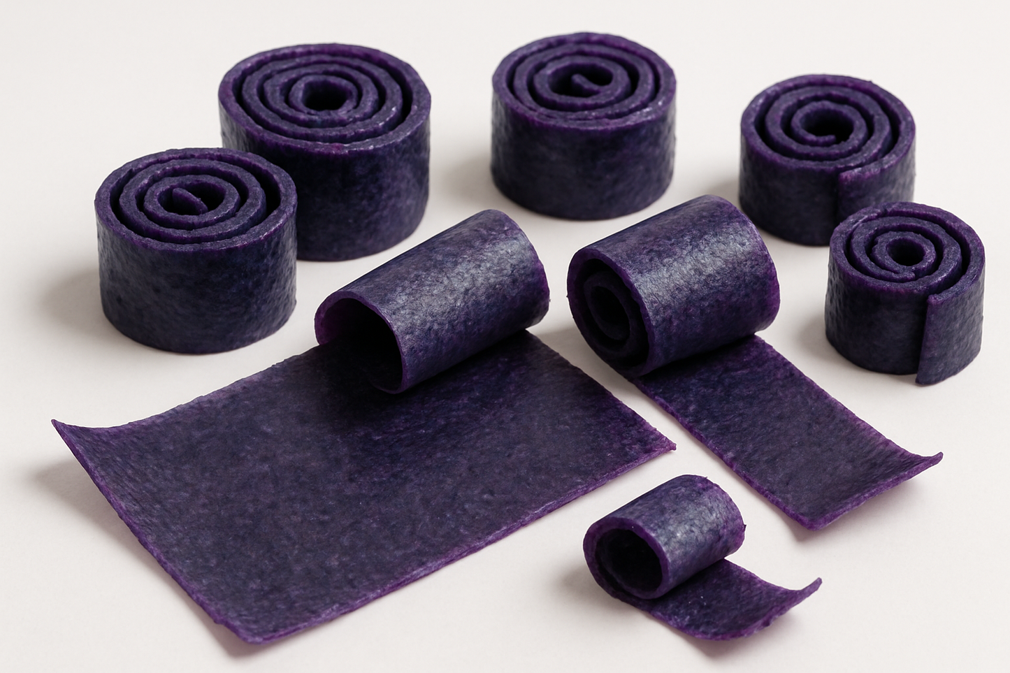 Create an image of Blueberry fruit roll ups