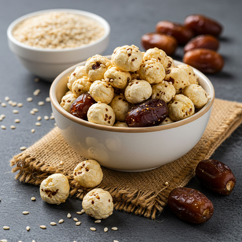 Roasted Chickpeas and Foxnuts Bites