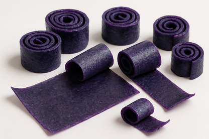 Create an image of Blueberry fruit roll ups